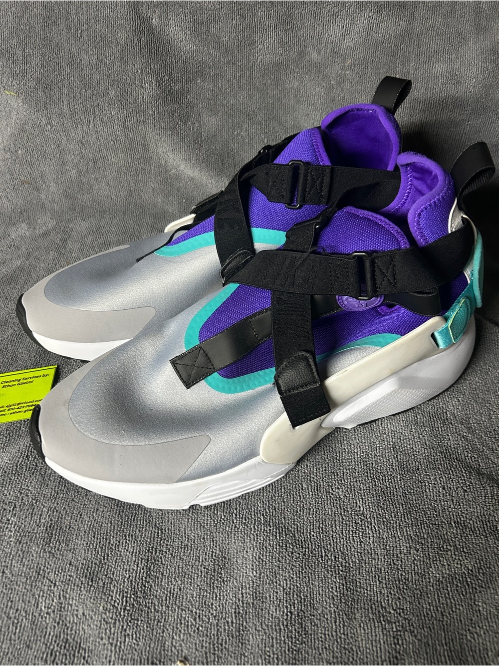 Nike Air Huarache City Wolf Grey Purple Teal Women’s 14.5 AH6787-006